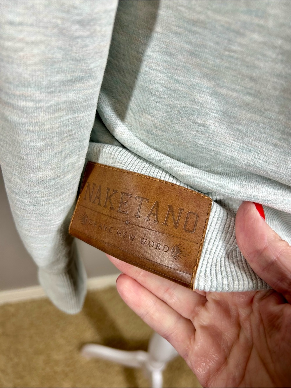 Naketano Artemis Heather Oatmeal Cowl Neck Pullover Size M European Streetware - Picture 10 of 16